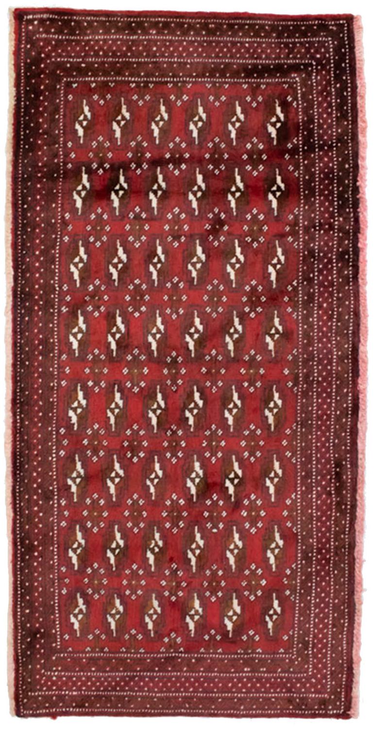 Turkaman tapijt - 130 x 60 cm - rood