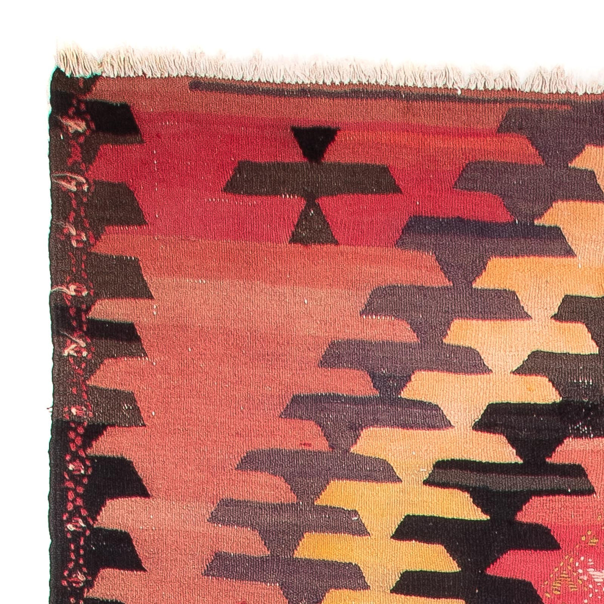 Loper Kelim tapijt - Oud - 405 x 150 cm - licht rood