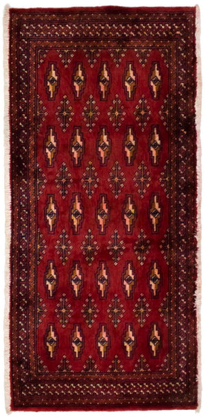 Turkaman tapijt - 130 x 60 cm - rood