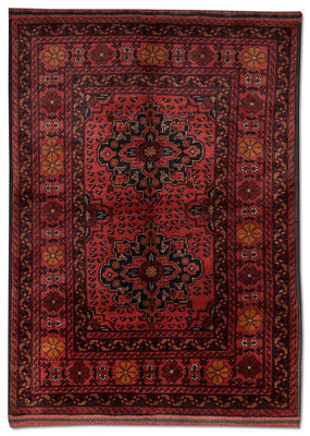 Afghaans tapijt - Kunduz - 138 x 96 cm - rood