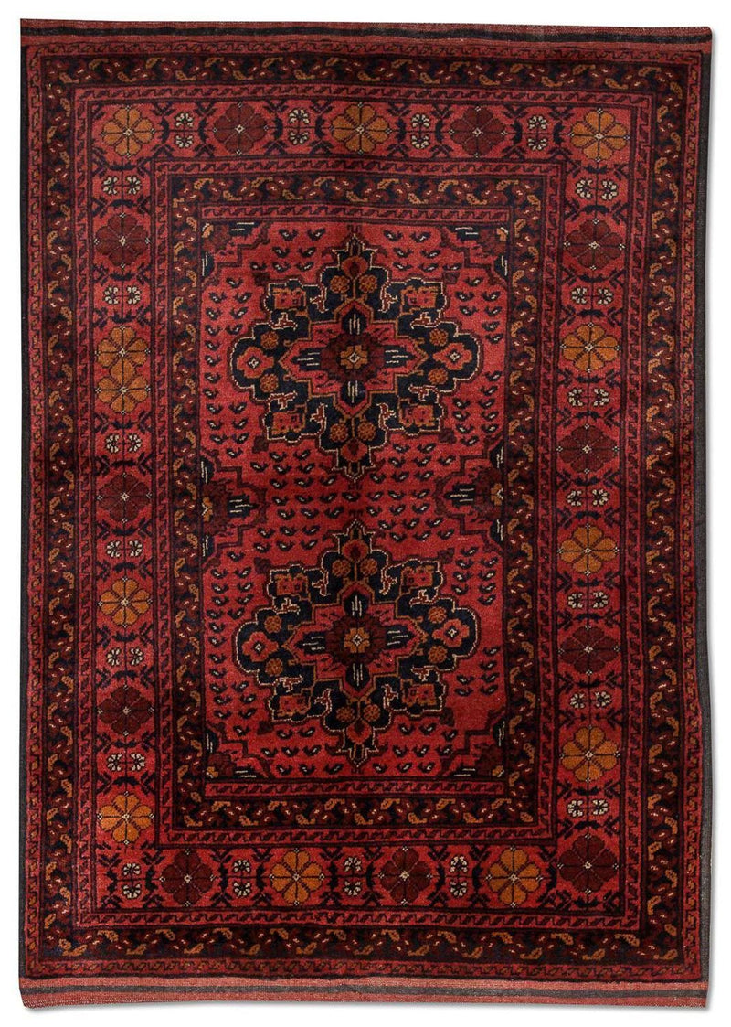 Afghaans tapijt - Kunduz - 138 x 96 cm - rood