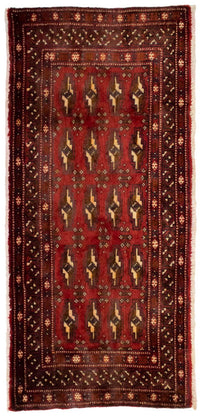 Turkaman tapijt - 130 x 60 cm - rood