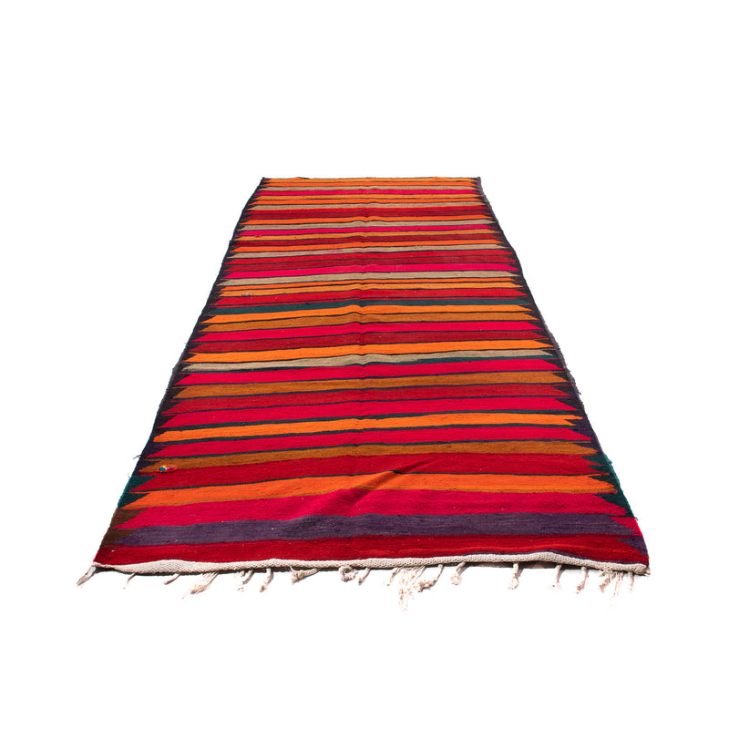 Loper Kelim tapijt - Oud - 350 x 150 cm - veelkleurig