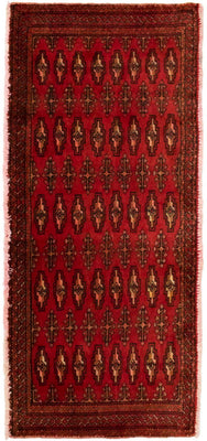 Turkaman tapijt - 130 x 60 cm - rood