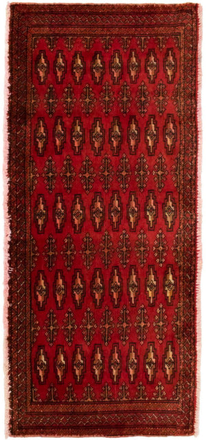 Turkaman tapijt - 130 x 60 cm - rood