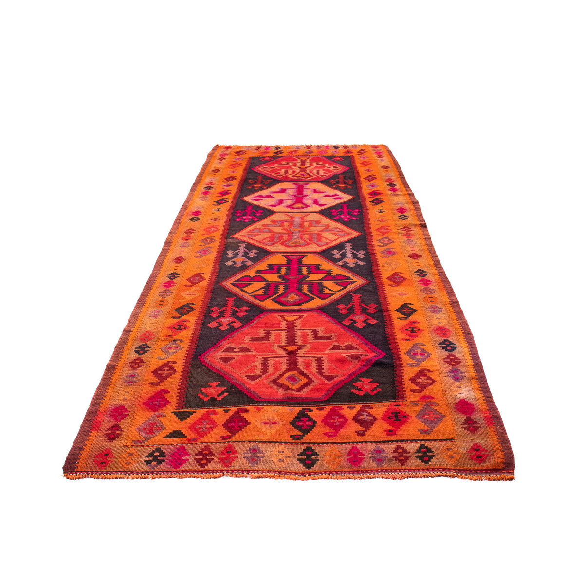 Loper Kelim tapijt - Oud - 360 x 140 cm - veelkleurig