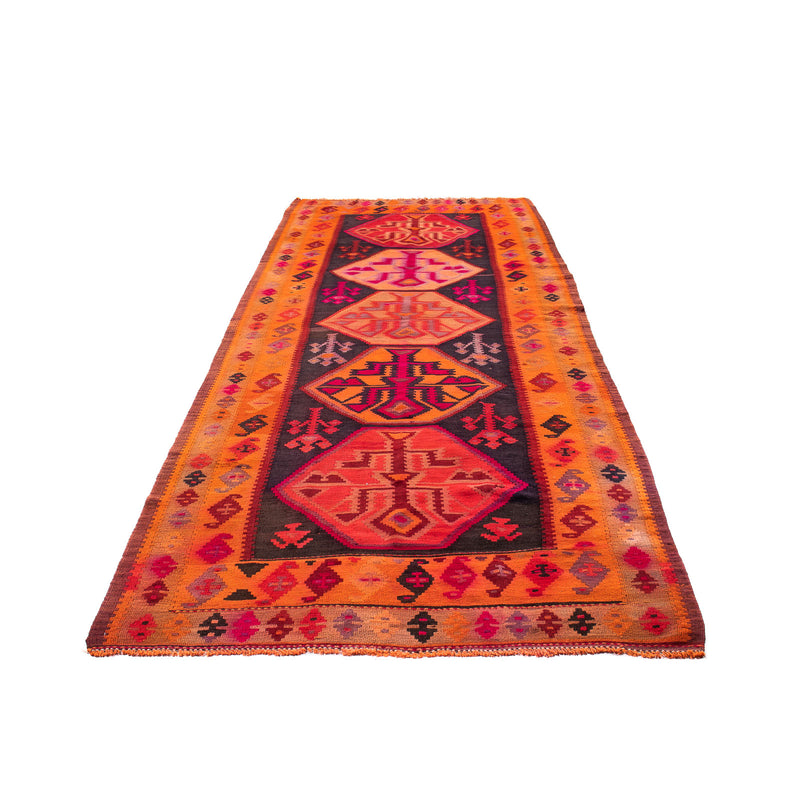 Loper Kelim tapijt - Oud - 360 x 140 cm - veelkleurig