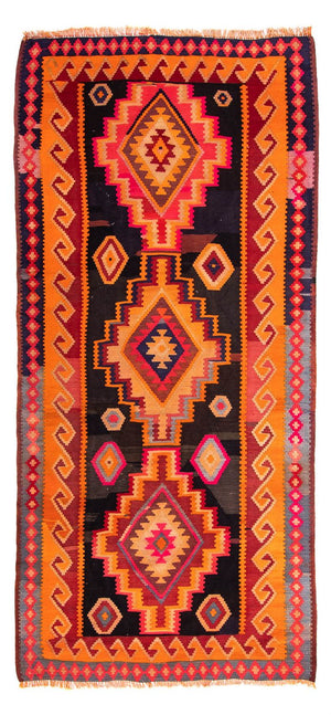 Loper Kelim tapijt - Oud - 320 x 155 cm - veelkleurig