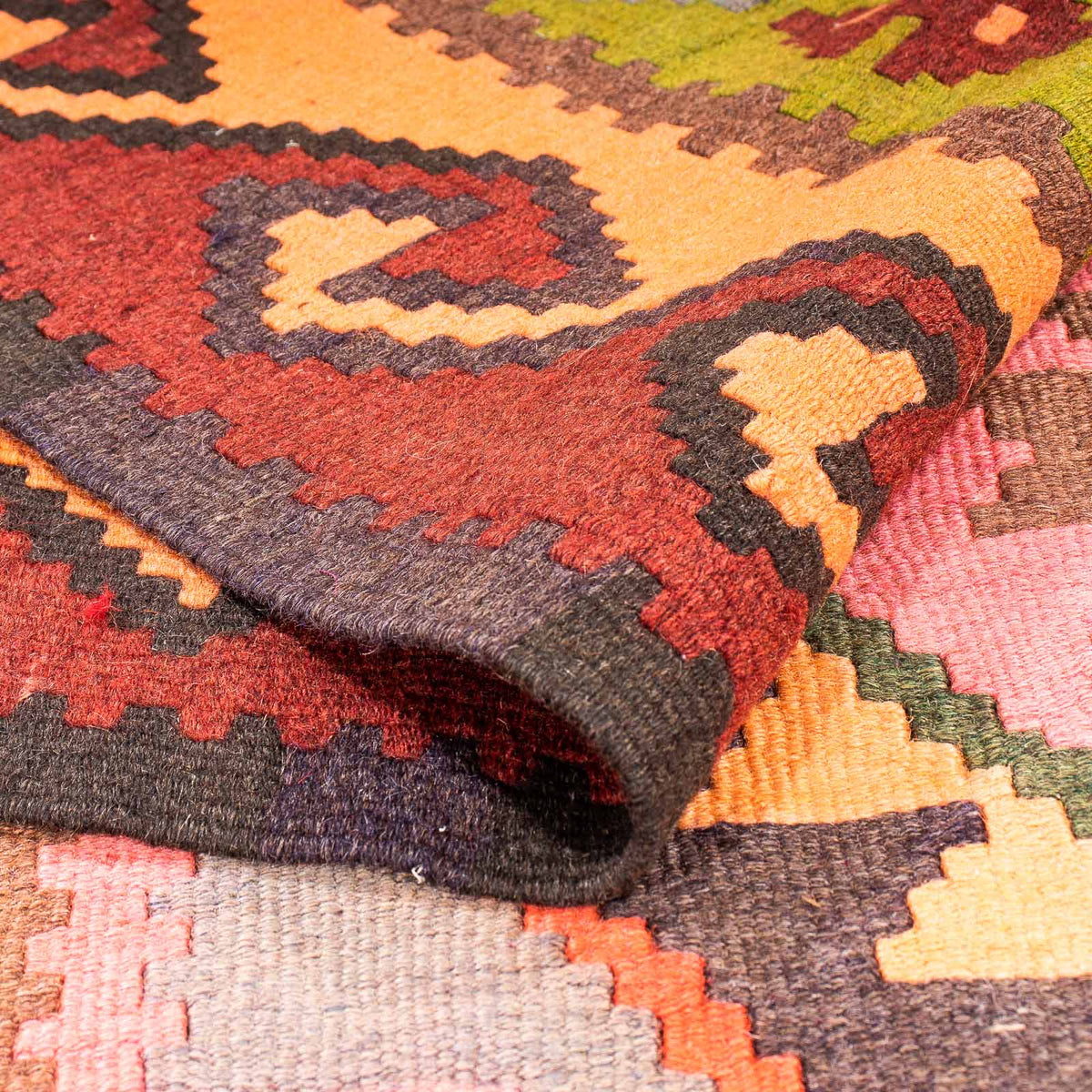 Loper Kelim tapijt - Oud - 330 x 155 cm - veelkleurig