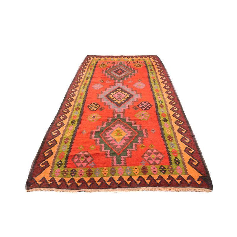 Loper Kelim tapijt - Oud - 330 x 155 cm - veelkleurig