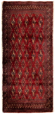 Turkaman tapijt - 130 x 60 cm - rood