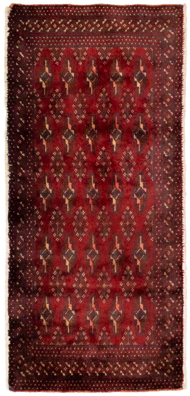 Turkaman tapijt - 130 x 60 cm - rood