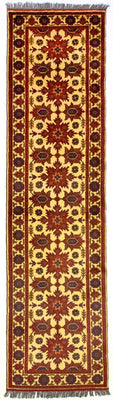 Loper Afghaans tapijt - Hatshlu - 304 x 80 cm - rood