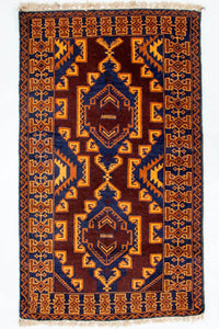 Baluch tapijt - 140 x 83 cm - veelkleurig