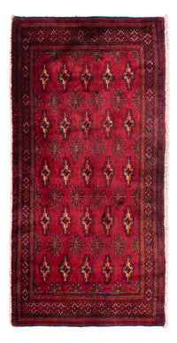 Turkaman tapijt - 130 x 60 cm - donkerrood