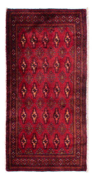 Turkaman tapijt - 130 x 60 cm - donkerrood