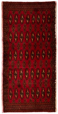 Turkaman tapijt - 130 x 60 cm - rood