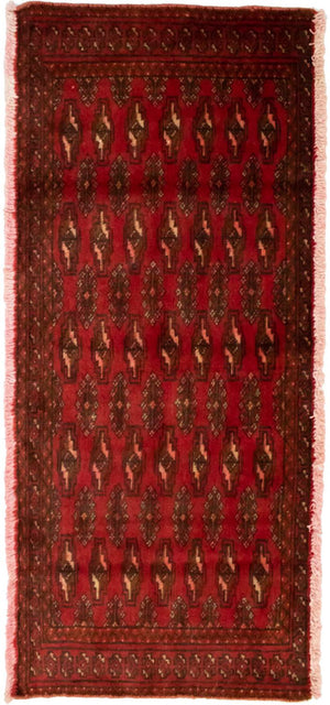 Turkaman tapijt - 130 x 60 cm - rood