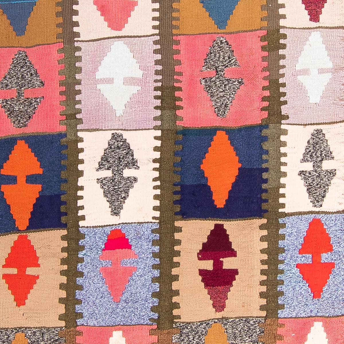 Loper Kelim tapijt - Oud - 345 x 122 cm - veelkleurig