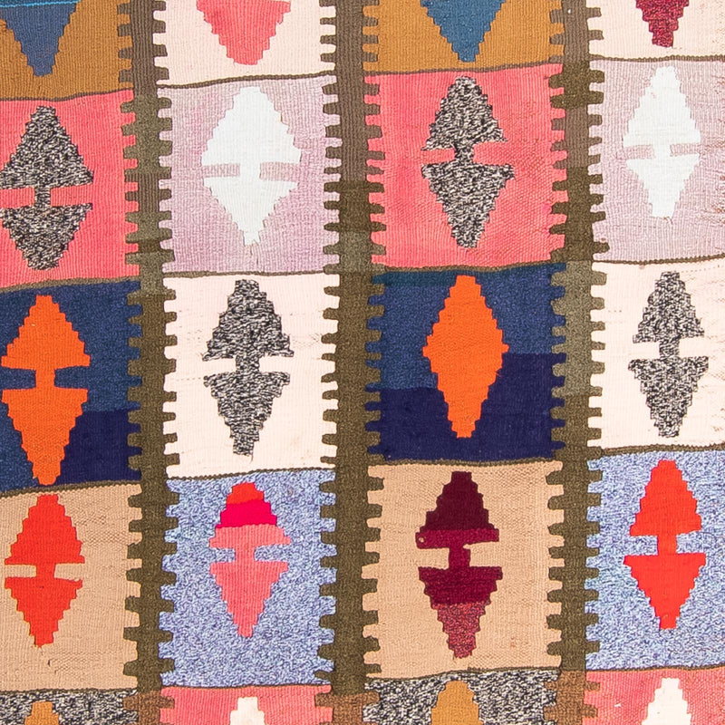 Loper Kelim tapijt - Oud - 345 x 122 cm - veelkleurig