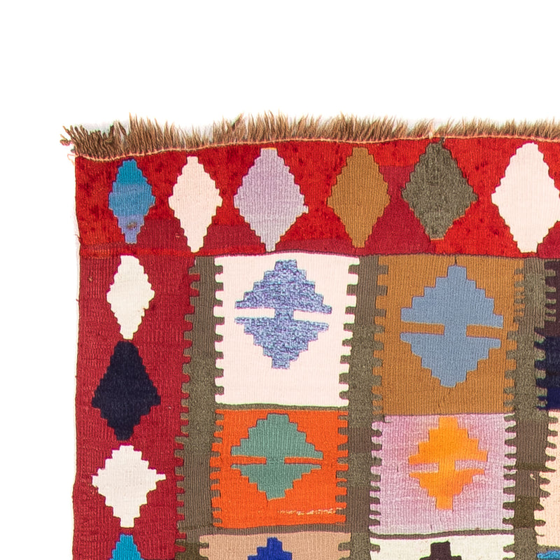 Loper Kelim tapijt - Oud - 345 x 122 cm - veelkleurig