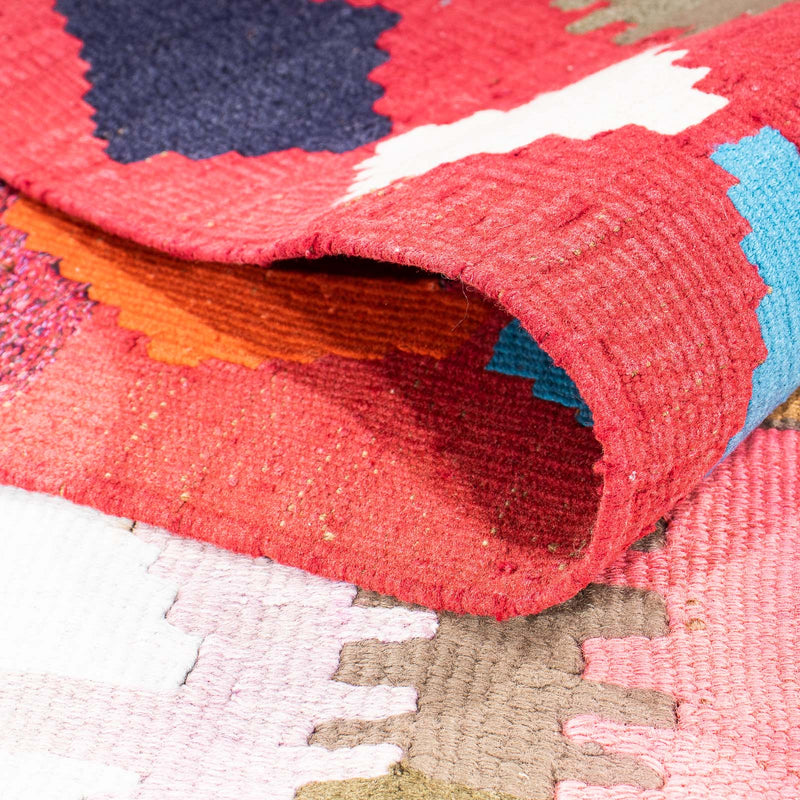 Loper Kelim tapijt - Oud - 345 x 122 cm - veelkleurig