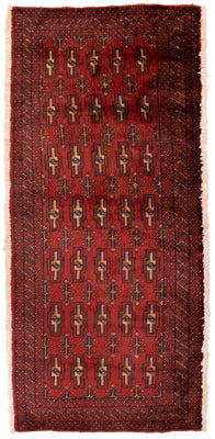 Turkaman tapijt - 130 x 60 cm - rood