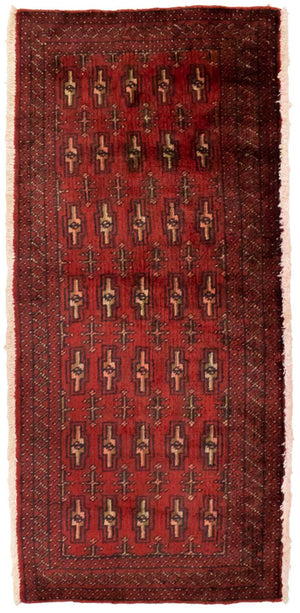 Turkaman tapijt - 130 x 60 cm - rood
