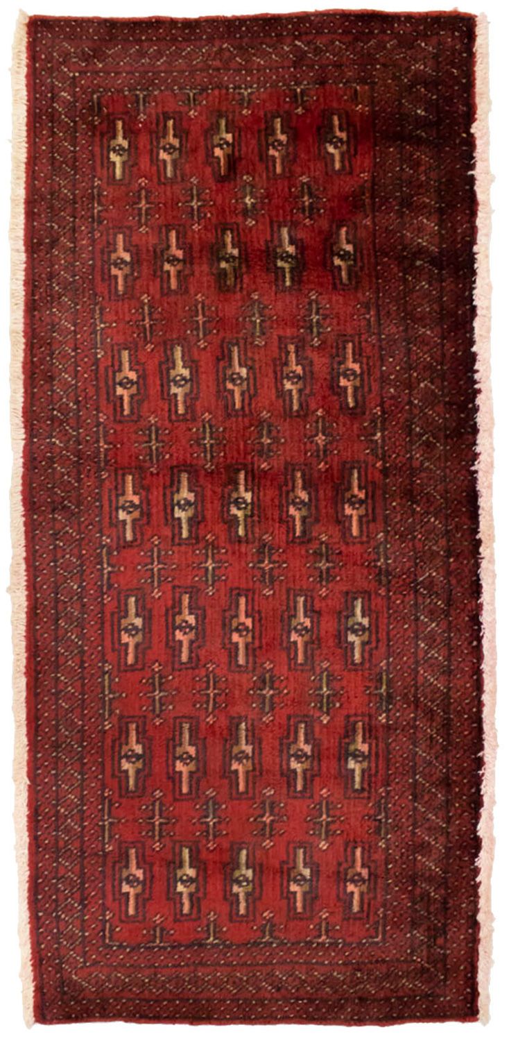 Turkaman tapijt - 130 x 60 cm - rood