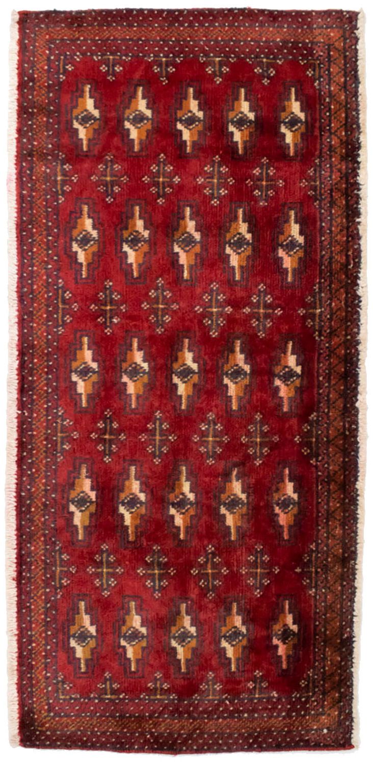 Turkaman tapijt - 130 x 60 cm - rood
