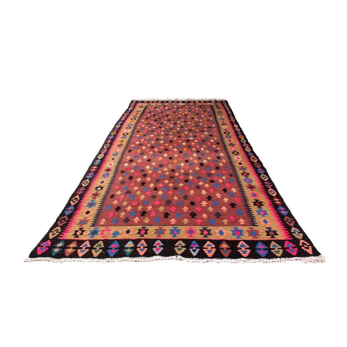 Loper Kelim tapijt - Oud - 330 x 145 cm - veelkleurig