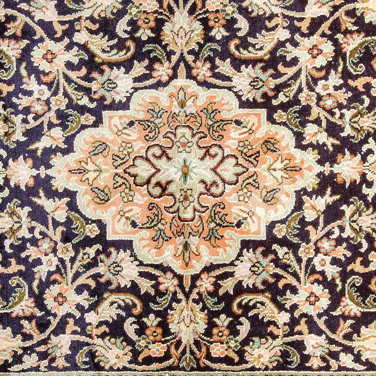 Zijden tapijt - Kashmir Silk - 156 x 95 cm - donkerblauw