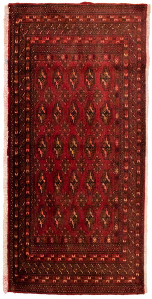 Turkaman tapijt - 130 x 60 cm - rood