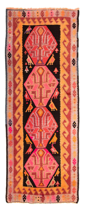 Loper Kelim tapijt - Oud - 265 x 110 cm - veelkleurig