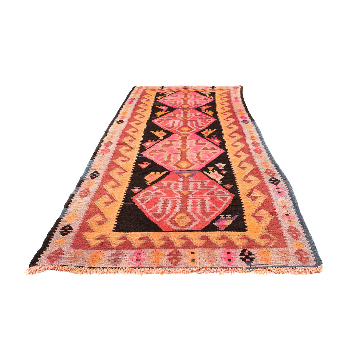 Loper Kelim tapijt - Oud - 265 x 110 cm - veelkleurig
