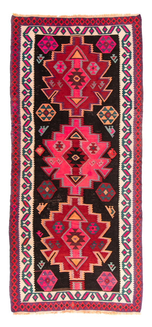 Loper Kelim tapijt - Oud - 320 x 145 cm - veelkleurig