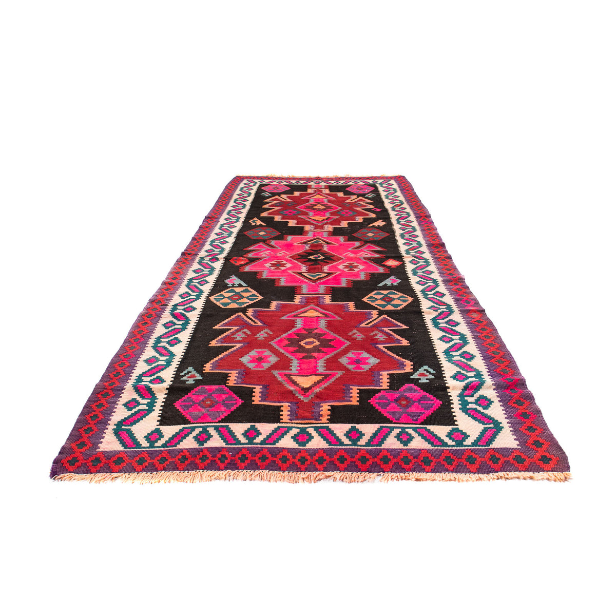 Loper Kelim tapijt - Oud - 320 x 145 cm - veelkleurig