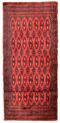 Turkaman tapijt - 130 x 60 cm - rood