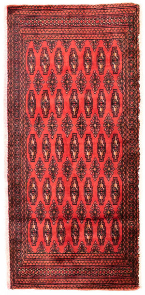 Turkaman tapijt - 130 x 60 cm - rood