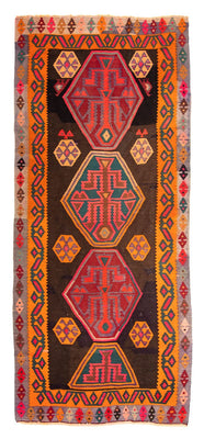 Loper Kelim tapijt - Oud - 330 x 155 cm - veelkleurig