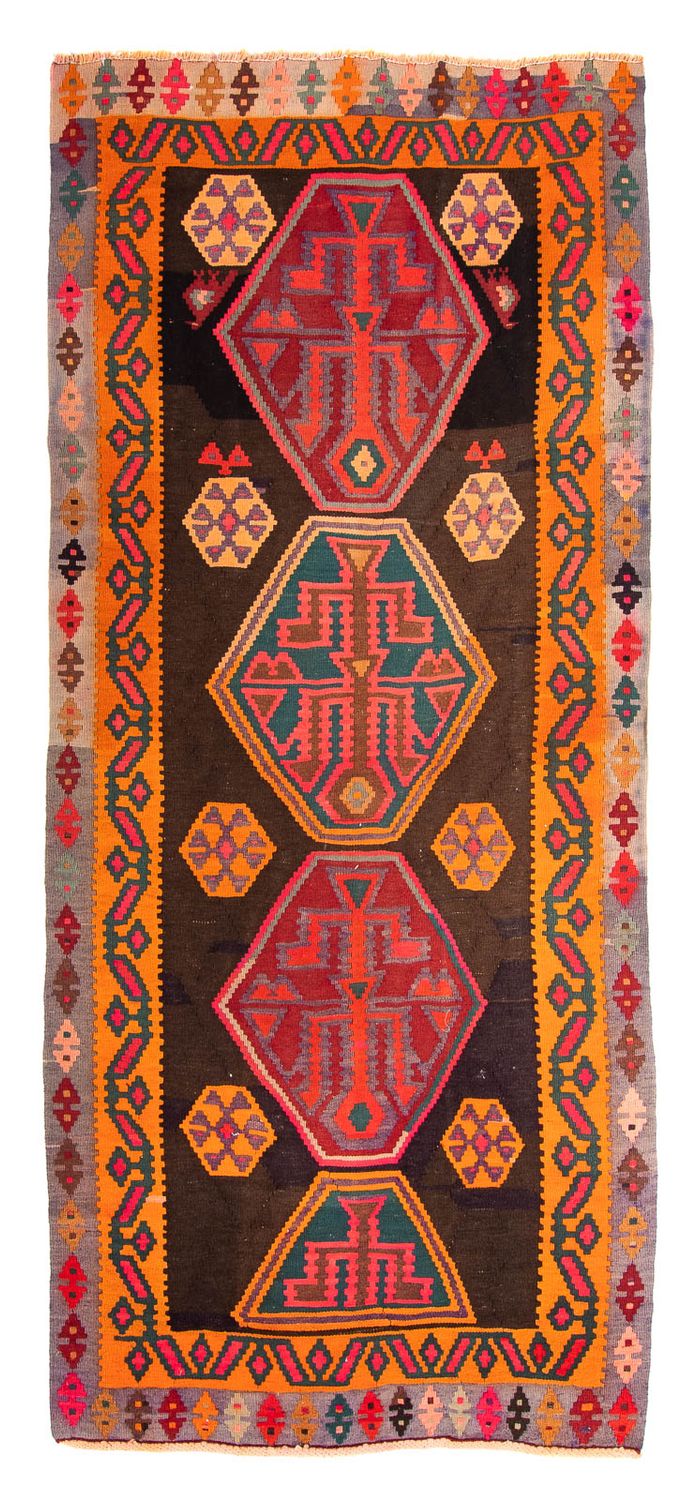 Loper Kelim tapijt - Oud - 330 x 155 cm - veelkleurig