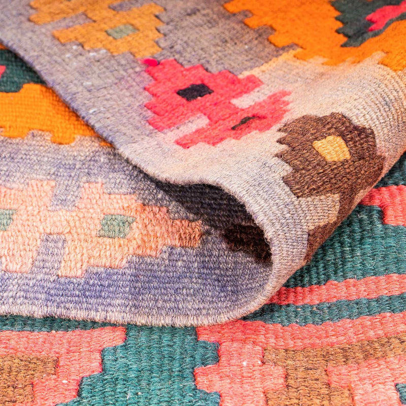 Loper Kelim tapijt - Oud - 330 x 155 cm - veelkleurig