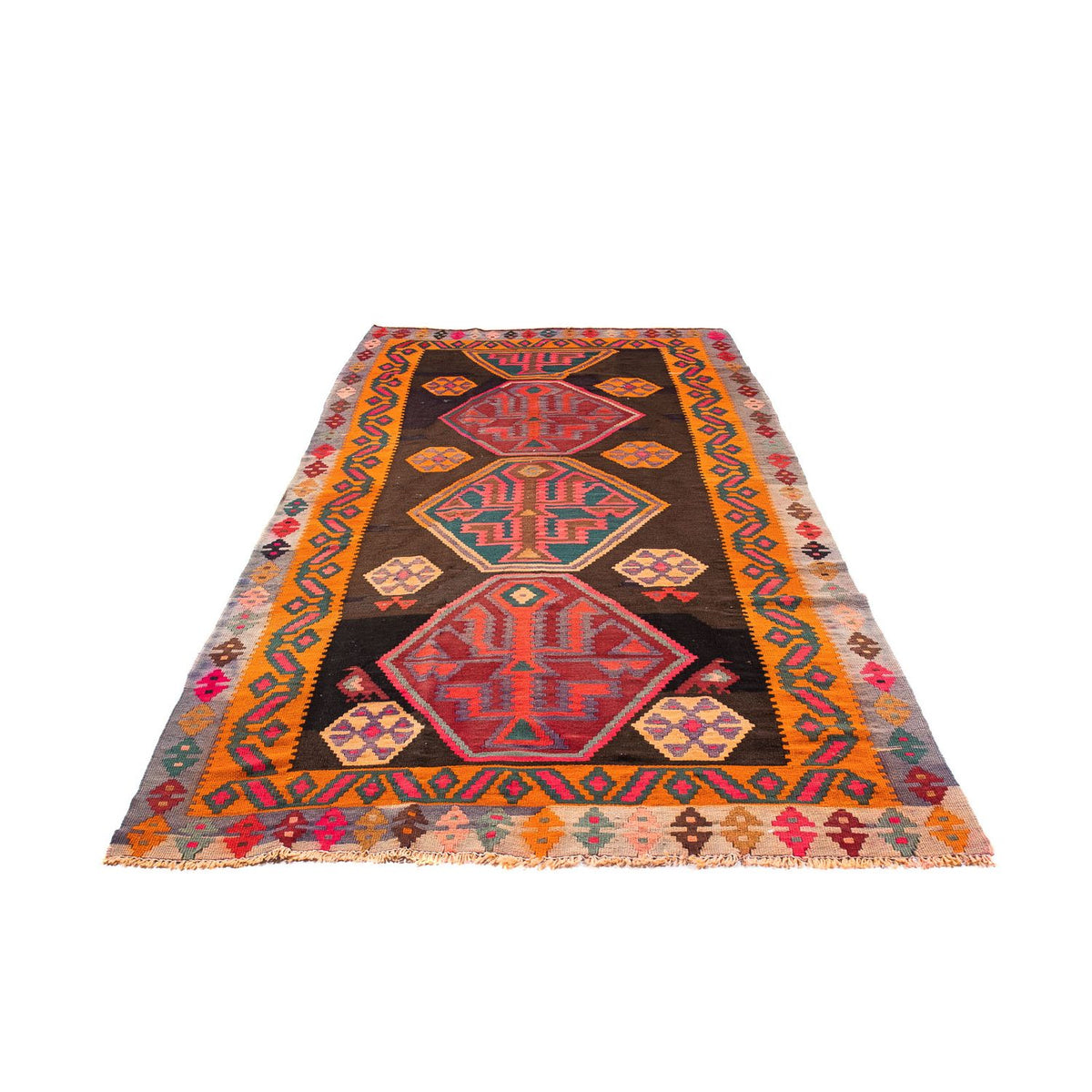 Loper Kelim tapijt - Oud - 330 x 155 cm - veelkleurig