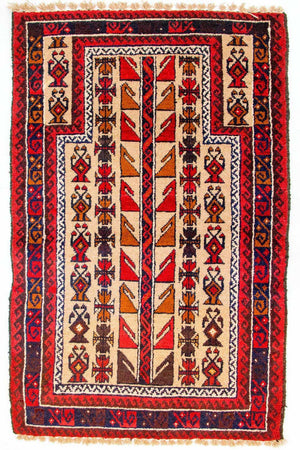 Baluch tapijt - 126 x 79 cm - rood