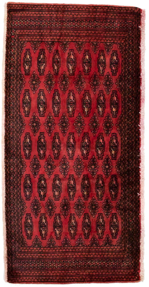 Turkaman tapijt - 130 x 60 cm - rood