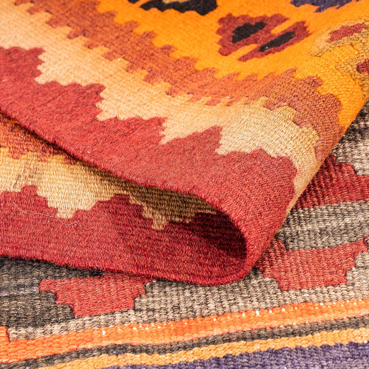 Loper Kelim tapijt - Oud - 220 x 110 cm - veelkleurig