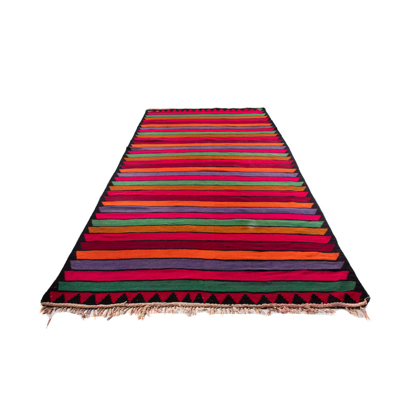 Loper Kelim tapijt - Oud - 350 x 185 cm - veelkleurig