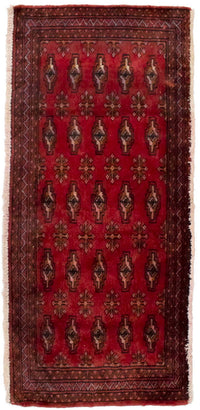 Turkaman tapijt - 130 x 60 cm - rood