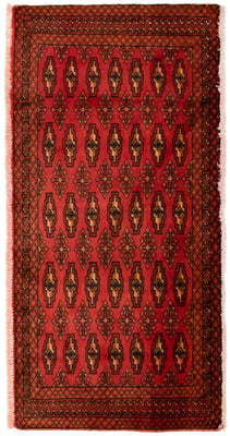 Turkaman tapijt - 130 x 60 cm - rood