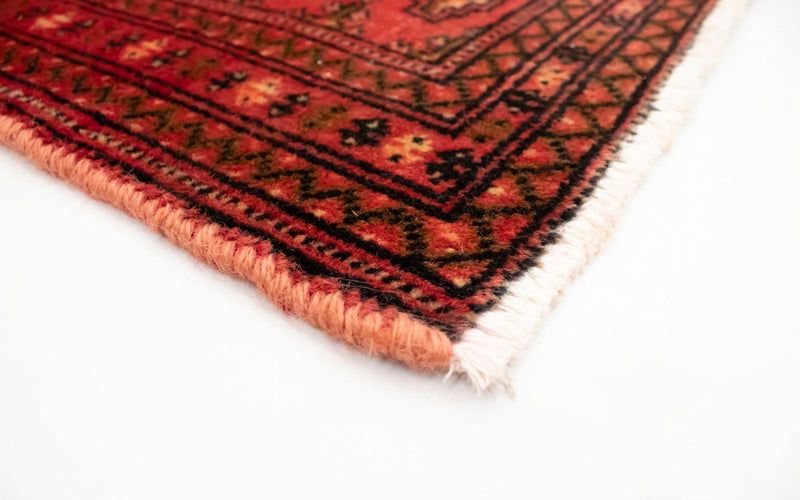 Loper Turkaman tapijt - 100 x 50 cm - rood